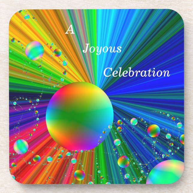 Coaster Set- Multicolor Cosmic Theme High Gloss (Front)