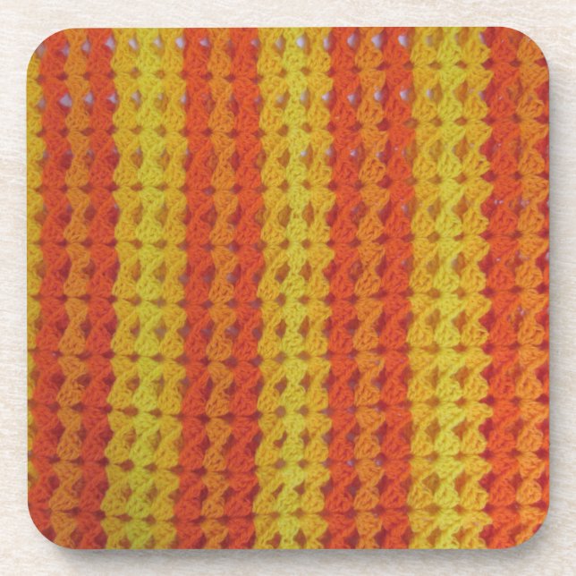 Coaster set - Orange afghan (Front)