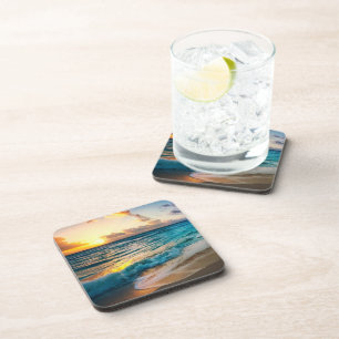 Coaster Set-Sunset Beach Scene