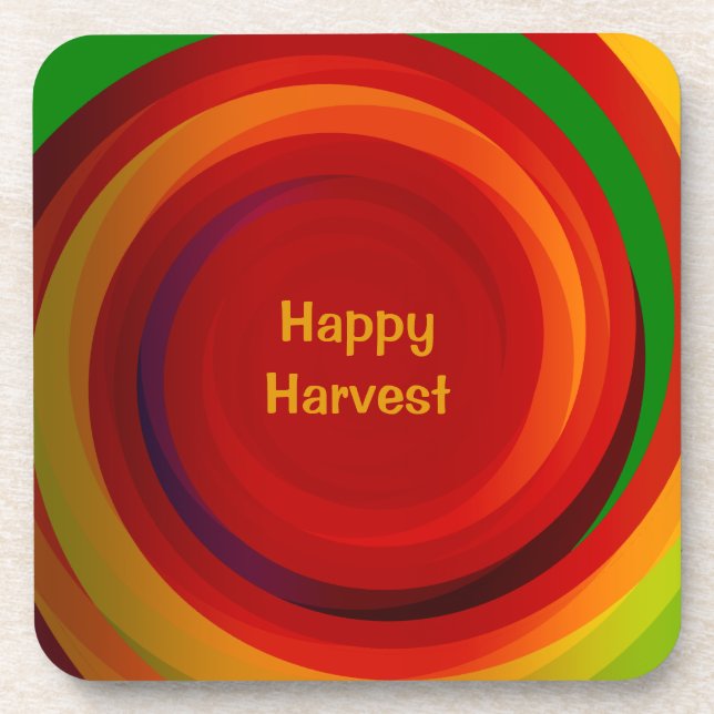 Coaster Set With Harvest Colours in a Spiral Circl (Front)