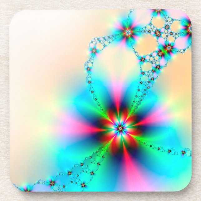 Coaster Set  With High Gloss Floral Design (Front)