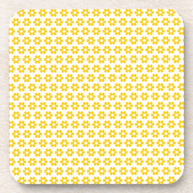 Coaster Set - Yellow Florets (Front)