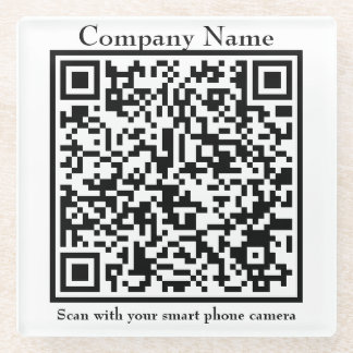 Coaster Square Glass QR Code
