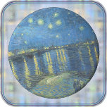 COASTER - "Starry Night Over the Rhone" - van Gogh<br><div class="desc">An image of "Starry Night Over the Rhone" (1888) by Vincent van Gogh is featured on this round Sandstone Coaster. ►The image cannot be removed or replaced. ►Customise/personalise by adding custom text in your choice of font (style, colour, size), or an additional image or a logo. Makes a colourful and...</div>