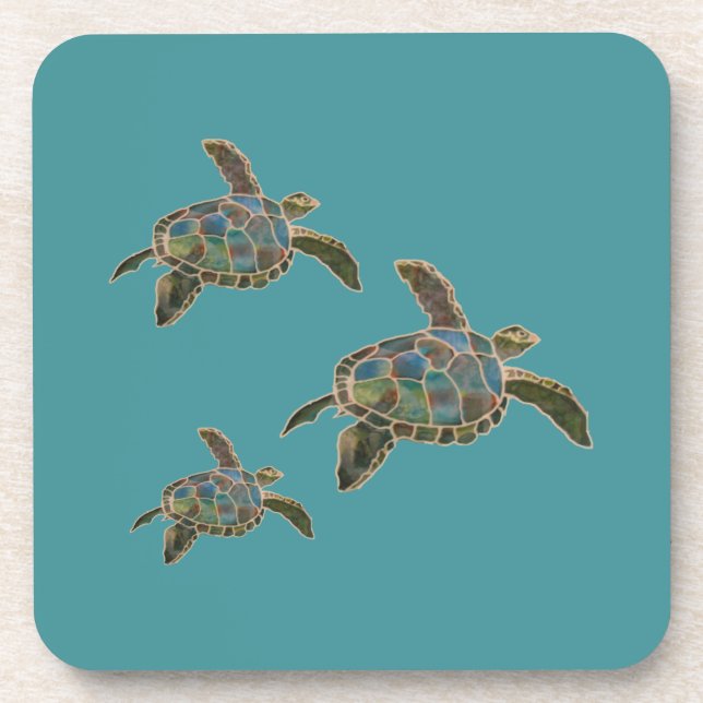 Coaster - Three Turtles Swimming (Front)