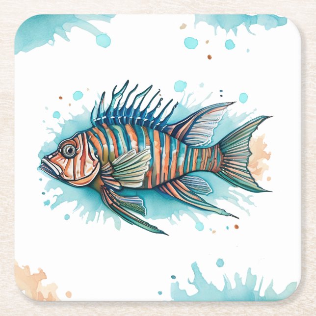 Coaster - Watercolor Series: Lionfish (Front)