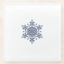 Coaster with a blue snowflake