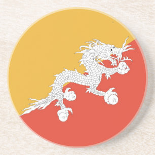 Coaster with Flag of Bhutan
