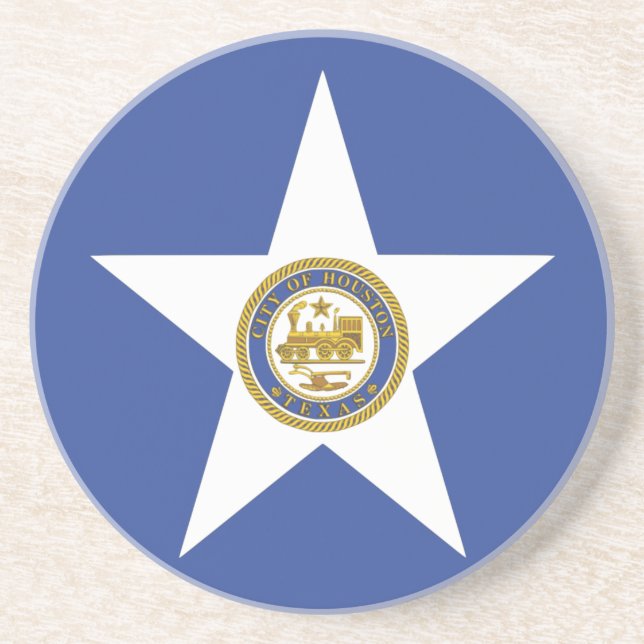 Coaster with Flag of Houston, Texas, USA (Front)