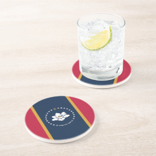 Coaster with Flag of Mississippi State, USA