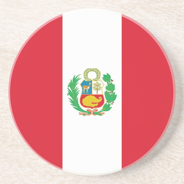 Coaster with Flag of Peru (Front)
