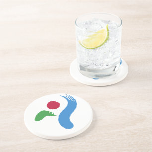 Coaster with Flag of Seoul, South Korea