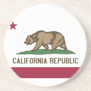 Coaster with Flag of the California, USA