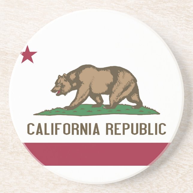 Coaster with Flag of the California, USA (Front)