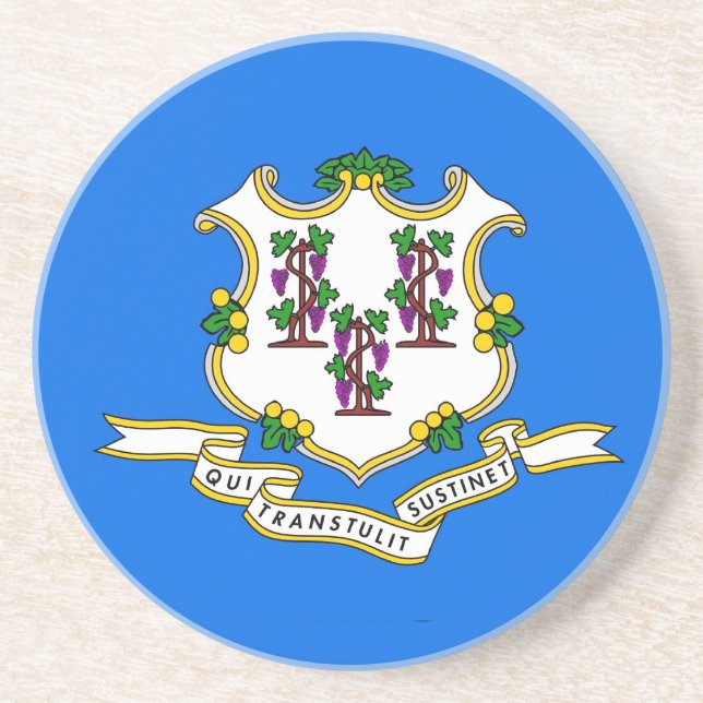 Coaster with Flag of the Connecticut, USA (Front)