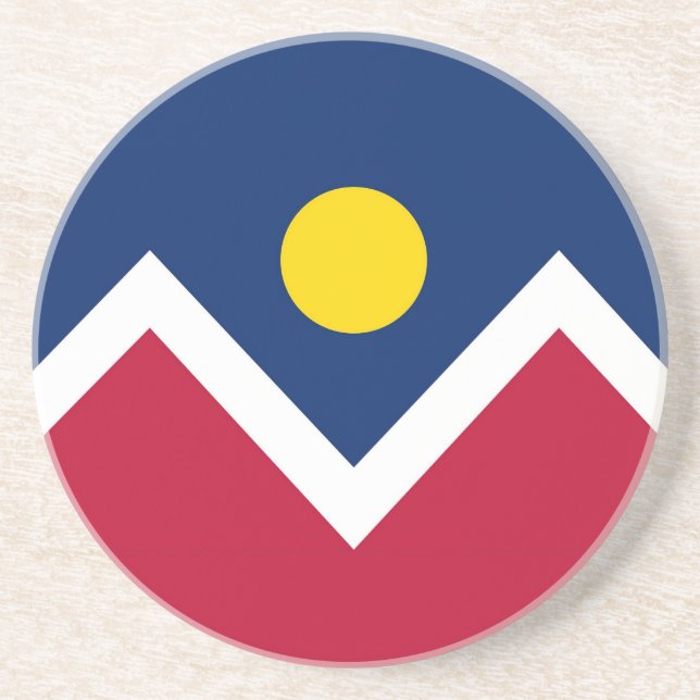 Coaster with Flag of the Denver, Colorado, USA (Front)