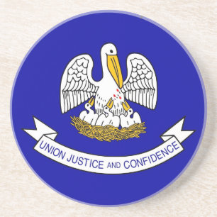 Coaster with Flag of the Louisiana, USA