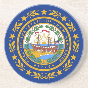 Coaster with Flag of the New Hampshire, USA