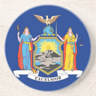 Coaster with Flag of the New York, USA