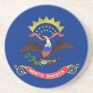 Coaster with Flag of the North Dakota, USA
