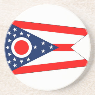 Coaster with Flag of the Ohio, USA