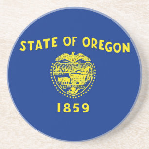Coaster with Flag of the Oregon, USA