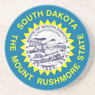 Coaster with Flag of the South Dakota, USA