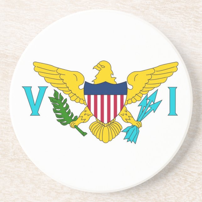 Coaster with Flag of the Virgin Islands, USA (Front)