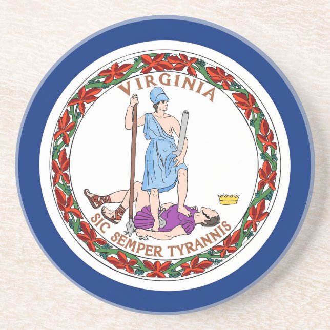 Coaster with Flag of the Virginia, USA (Front)