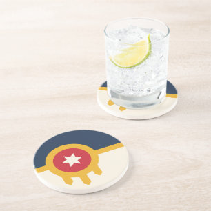 Coaster with Flag of Tulsa, Oklahoma