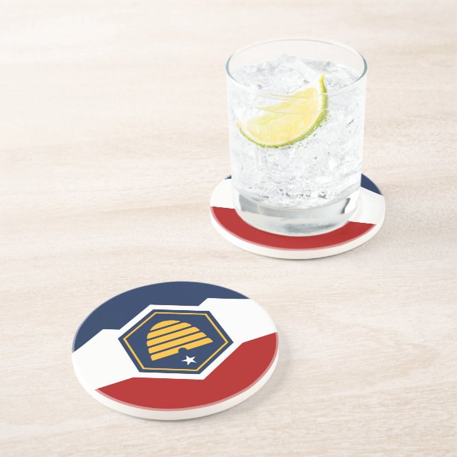 Coaster with Flag of Utah, USA (Side)
