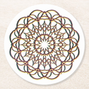 Coaster With Lace Like Gold Design