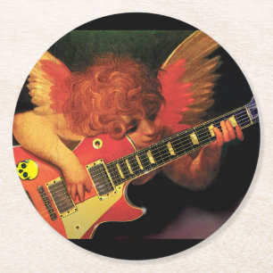 Coasters. Electric Cherub Round Paper Coaster