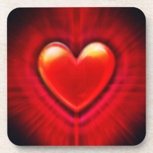 Coasters. Red black heart design plastic coasters. Coaster