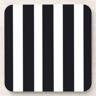 COASTERS (Set of 6) Elegant Black & White Stripes
