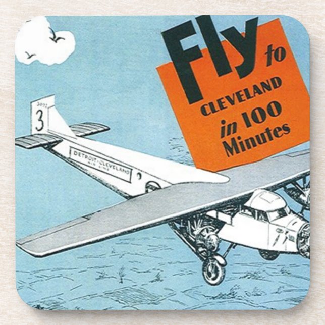 Coasters Vintage Advertising Aviation Aircraft Air (Front)