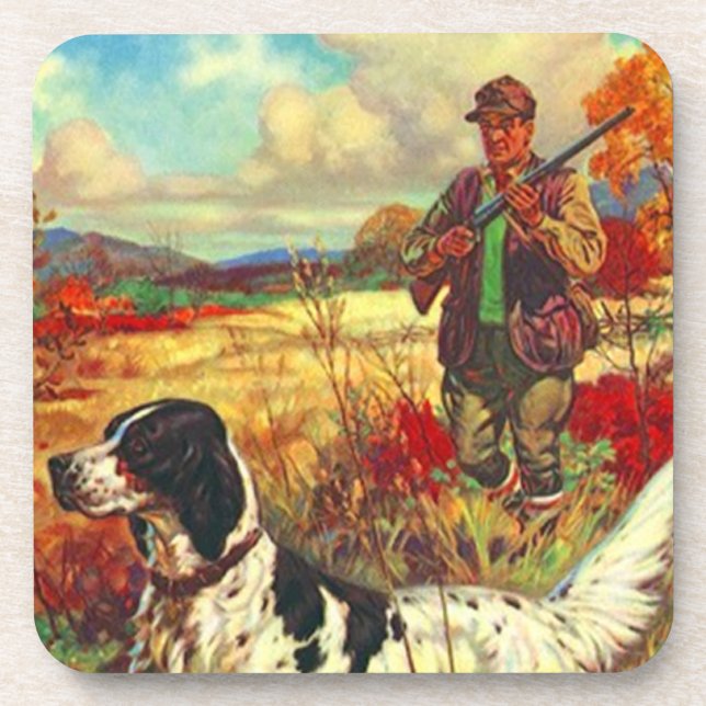 Coasters Vintage Bird Dog Hunting Upland Setter (Front)
