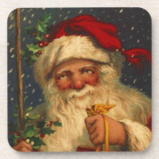 Coasters Vintage Woodland Christmas Santa Snowing