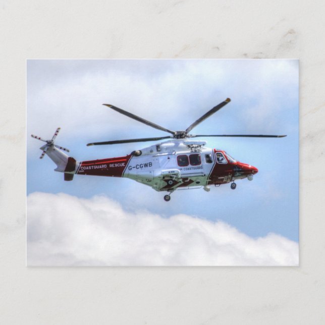 Coastguard Helicopter Postcard (Front)