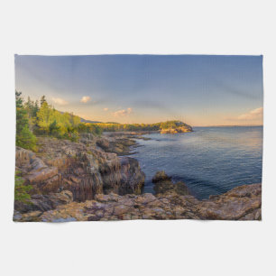 Coastline Acadia National Park, Schooner Head Tea Towel