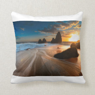 Coastline At Sunset   Northern California Cushion