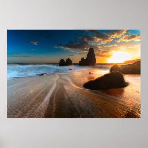 Coastline At Sunset Northern California Poster