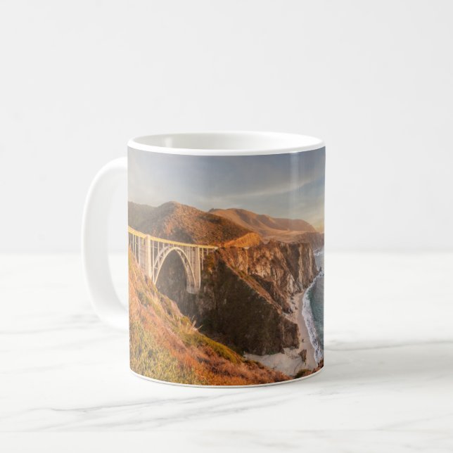 Coastline | Bixby Bridge, Big Sur California Coffee Mug (Front Left)