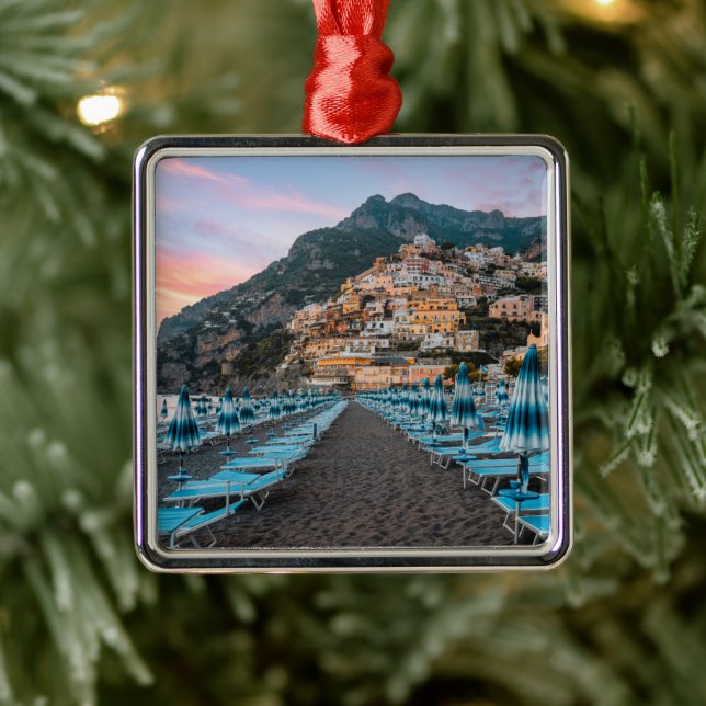 Coastline | Campania, Italy Metal Tree Decoration (Tree)