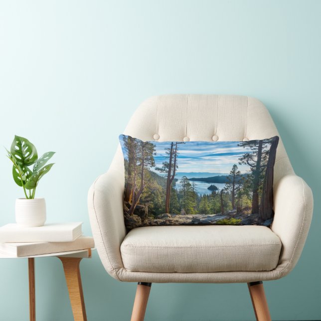 Coastline | Emerald Bay, Lake Tahoe, California Lumbar Cushion (Chair)