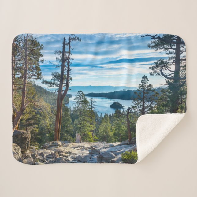 Coastline | Emerald Bay, Lake Tahoe, California Sherpa Blanket (Front (Horizontal))