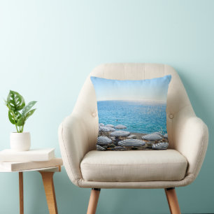 Coastline French Riviera, Nice France Cushion