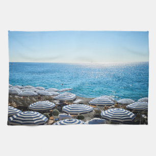 Coastline French Riviera, Nice France Tea Towel
