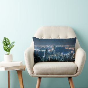 Coastline   Hong Kong Island, Asia Lumbar Cushion