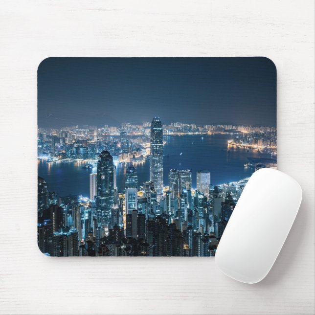Coastline | Hong Kong Island, Asia Mouse Mat (With Mouse)